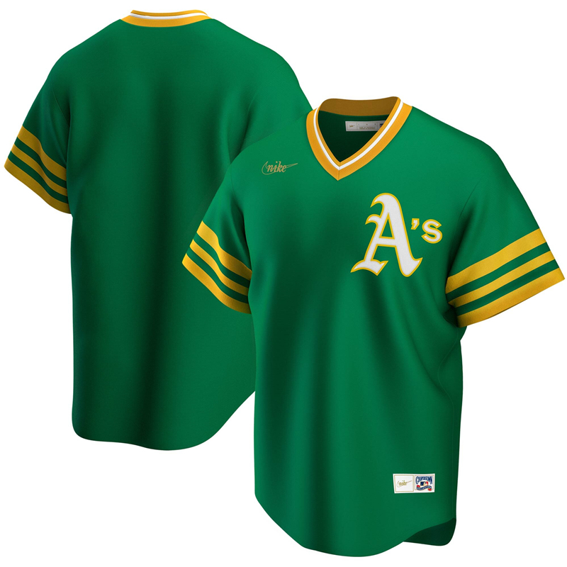 2020 MLB Men Oakland Athletics Nike Kelly Green Road Cooperstown Collection Team Jersey 1